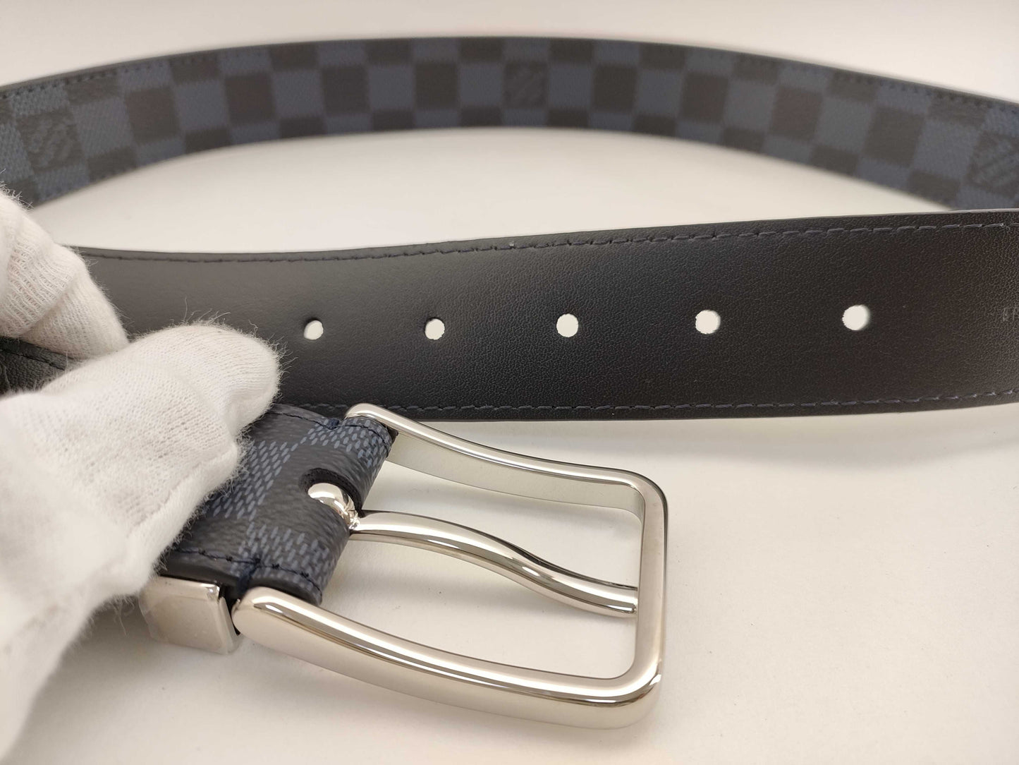 LOUIS VUITTON Damier Graphite Santur Belt M6067 Belt