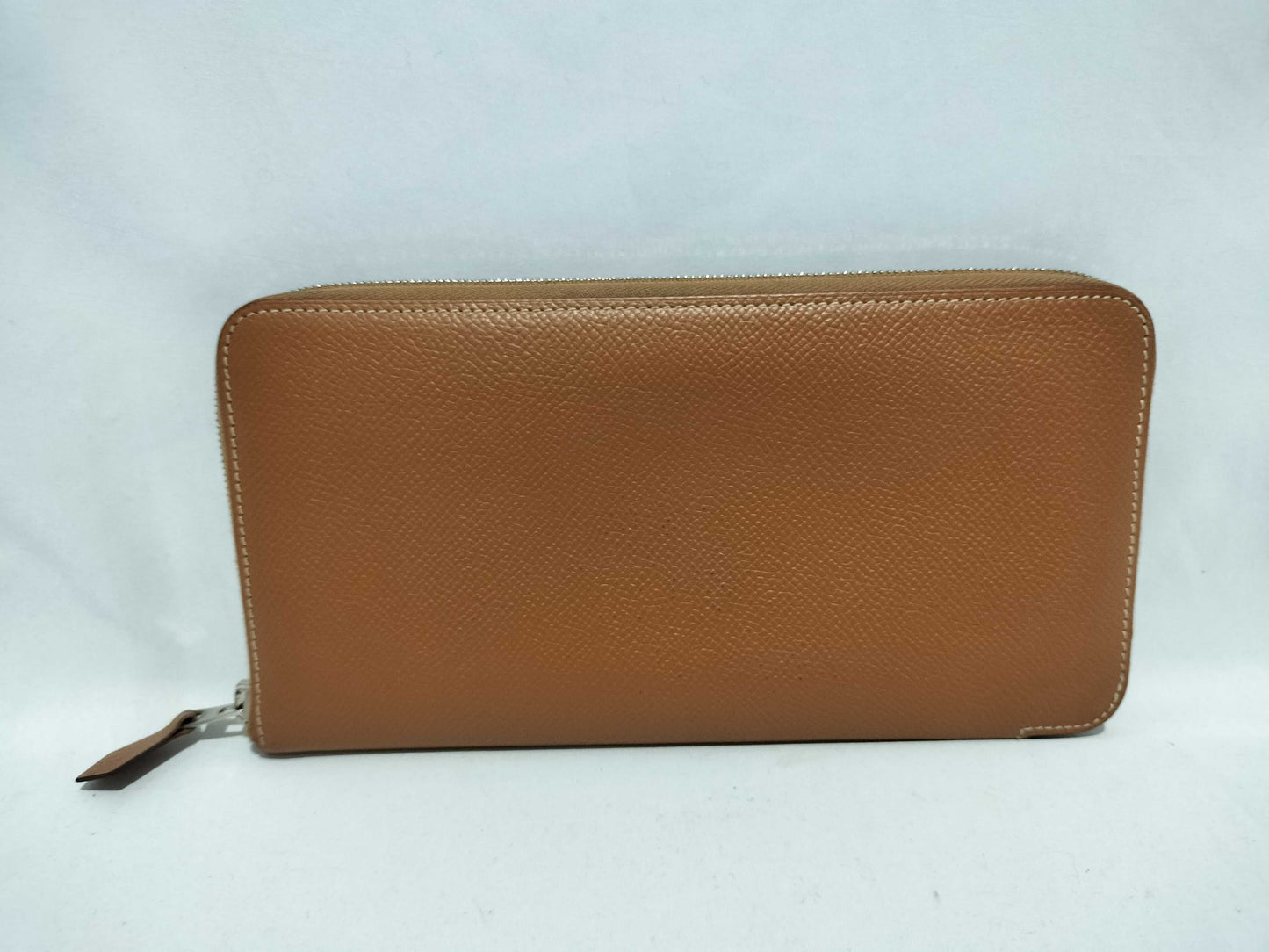 HERMES Azap Silkscreen Camel Wallet