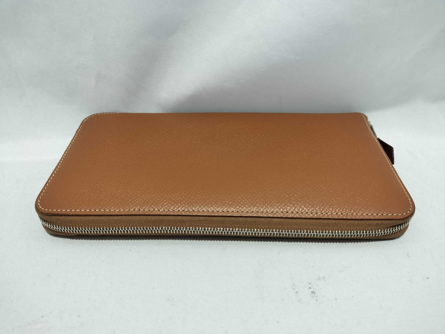 HERMES Azap Silkscreen Camel Wallet