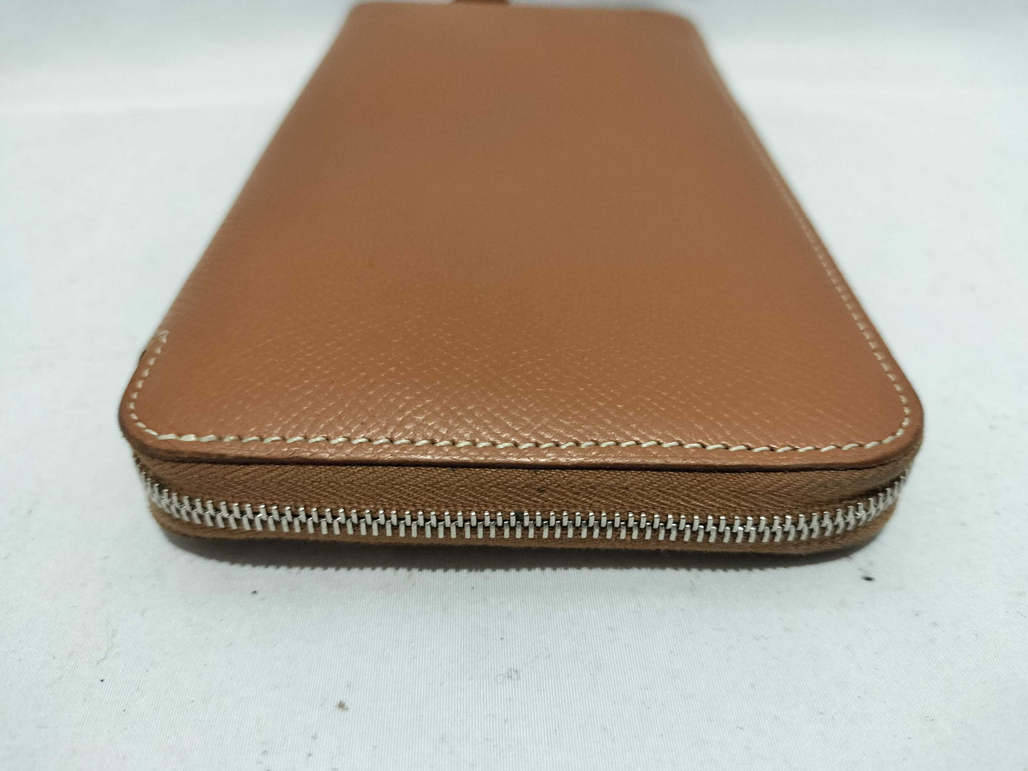 HERMES Azap Silkscreen Camel Wallet