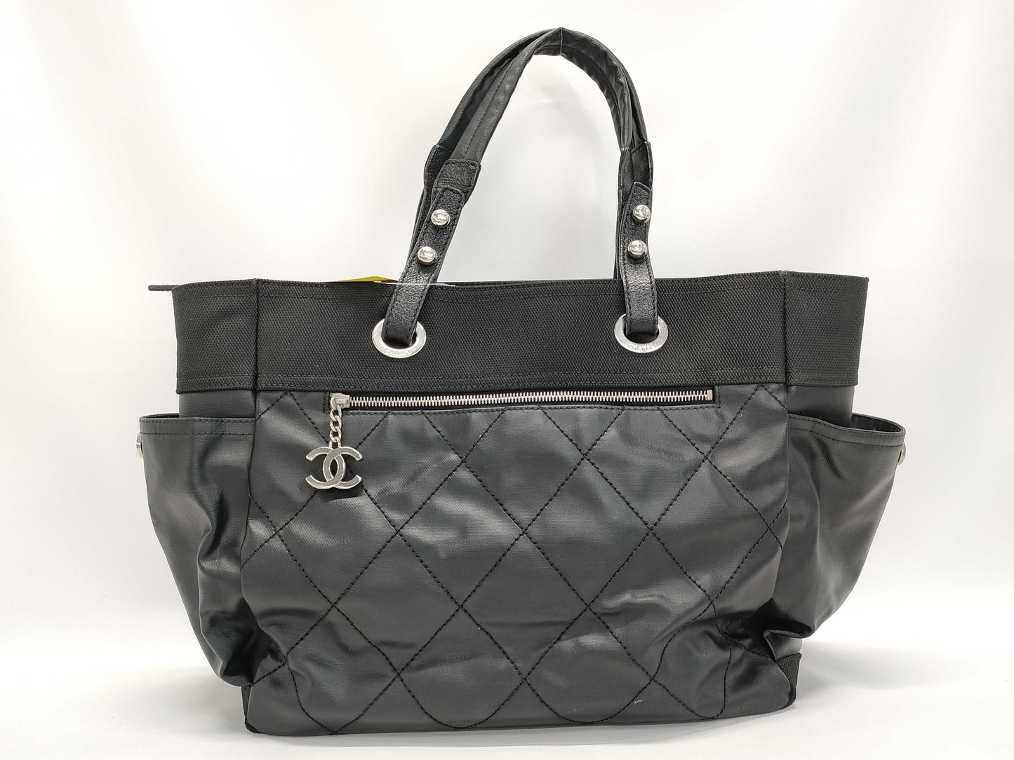 CHANEL Paris Biarritz No Pouch No. 11 Canvas Black Tote Bag