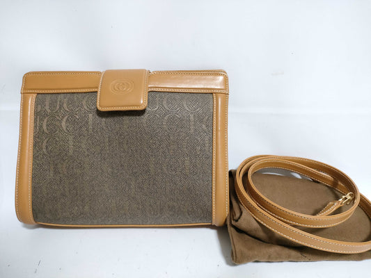 GUCCI Logo Jacquard Shoulder Bag
