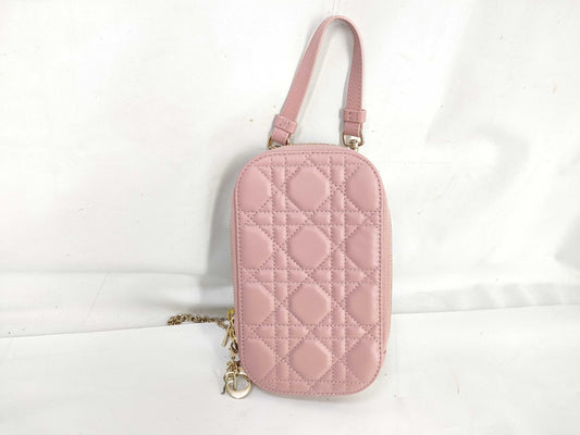 Dior Lady Dior Lady Pochette Pink Chain Shoulder Pouch Shoulder Bag