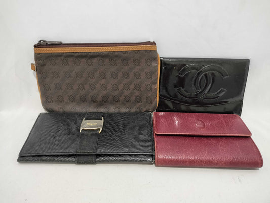 CHANEL Ferragamo/Cartier Wallet/Pouch 4-Piece Set