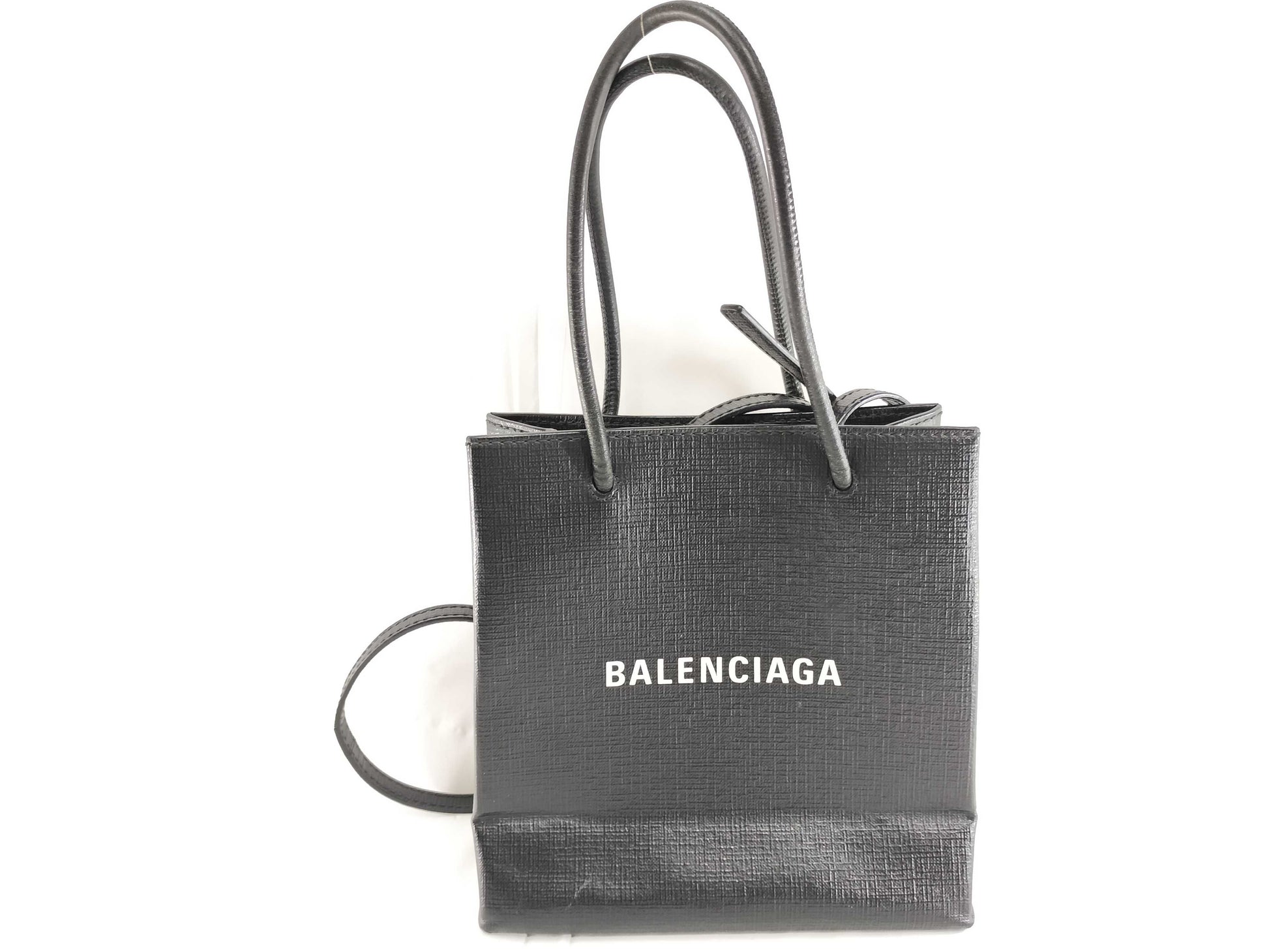 BALENCIAGA North South Logo Shopping Bag 2-Way Tote Bag