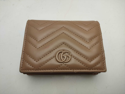 GUCCI 466492 Mini Wallet, Beige, with Scratches