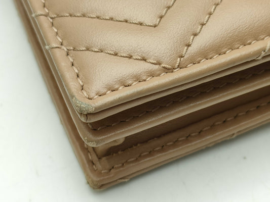 GUCCI 466492 Mini Wallet, Beige, with Scratches