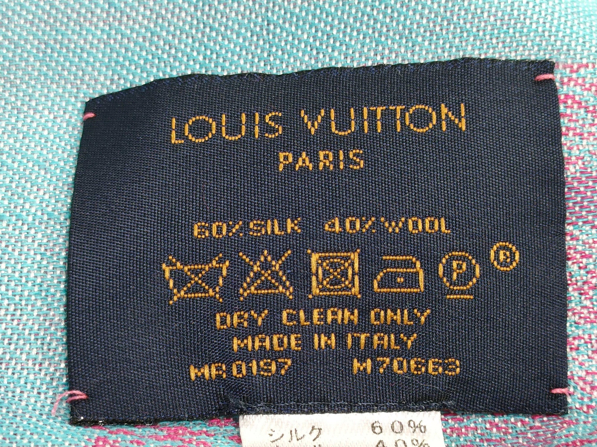 LOUIS VUITTON Monogram Stole Silk and Wool Scarf