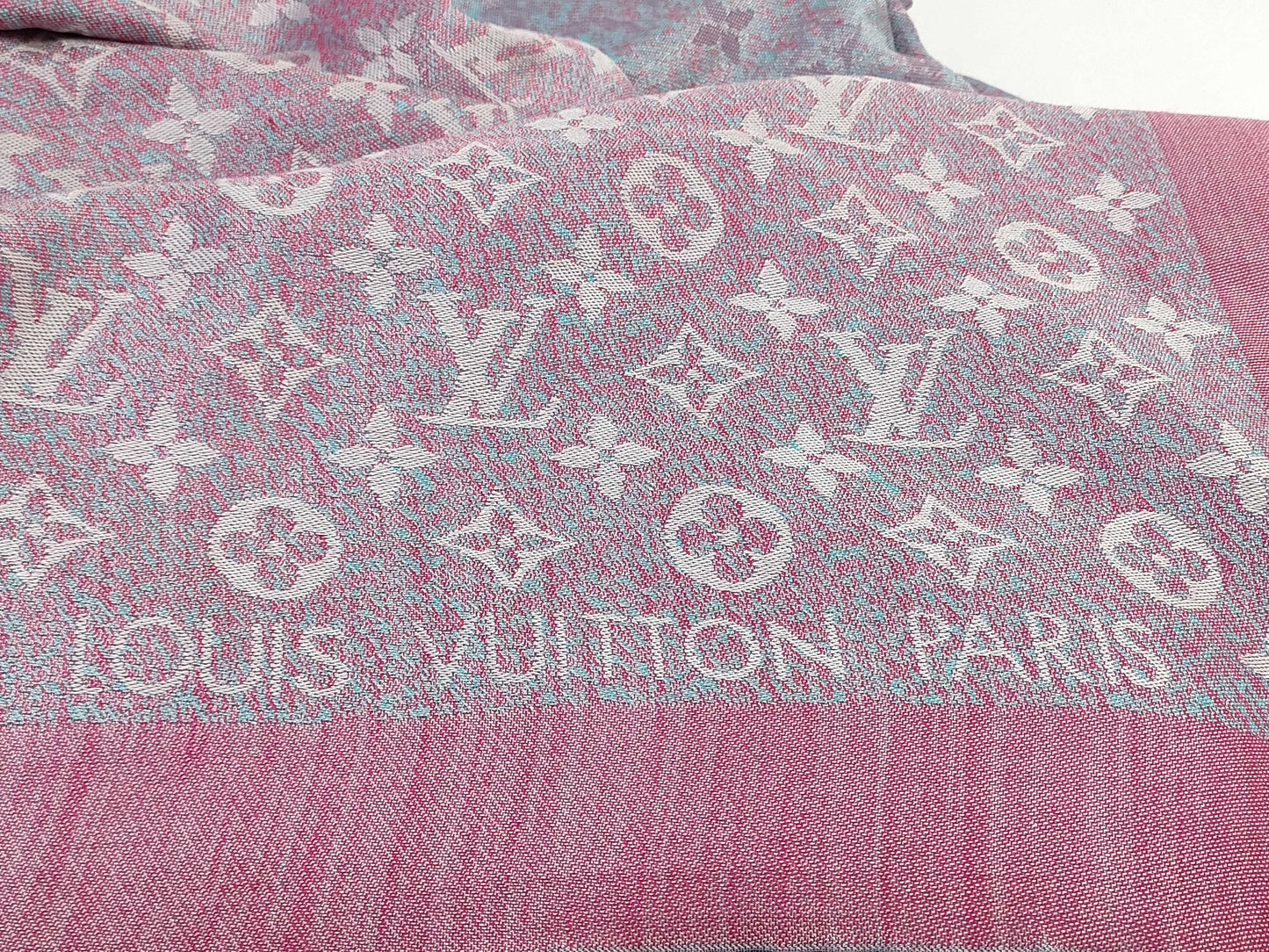 LOUIS VUITTON Monogram Stole Silk and Wool Scarf