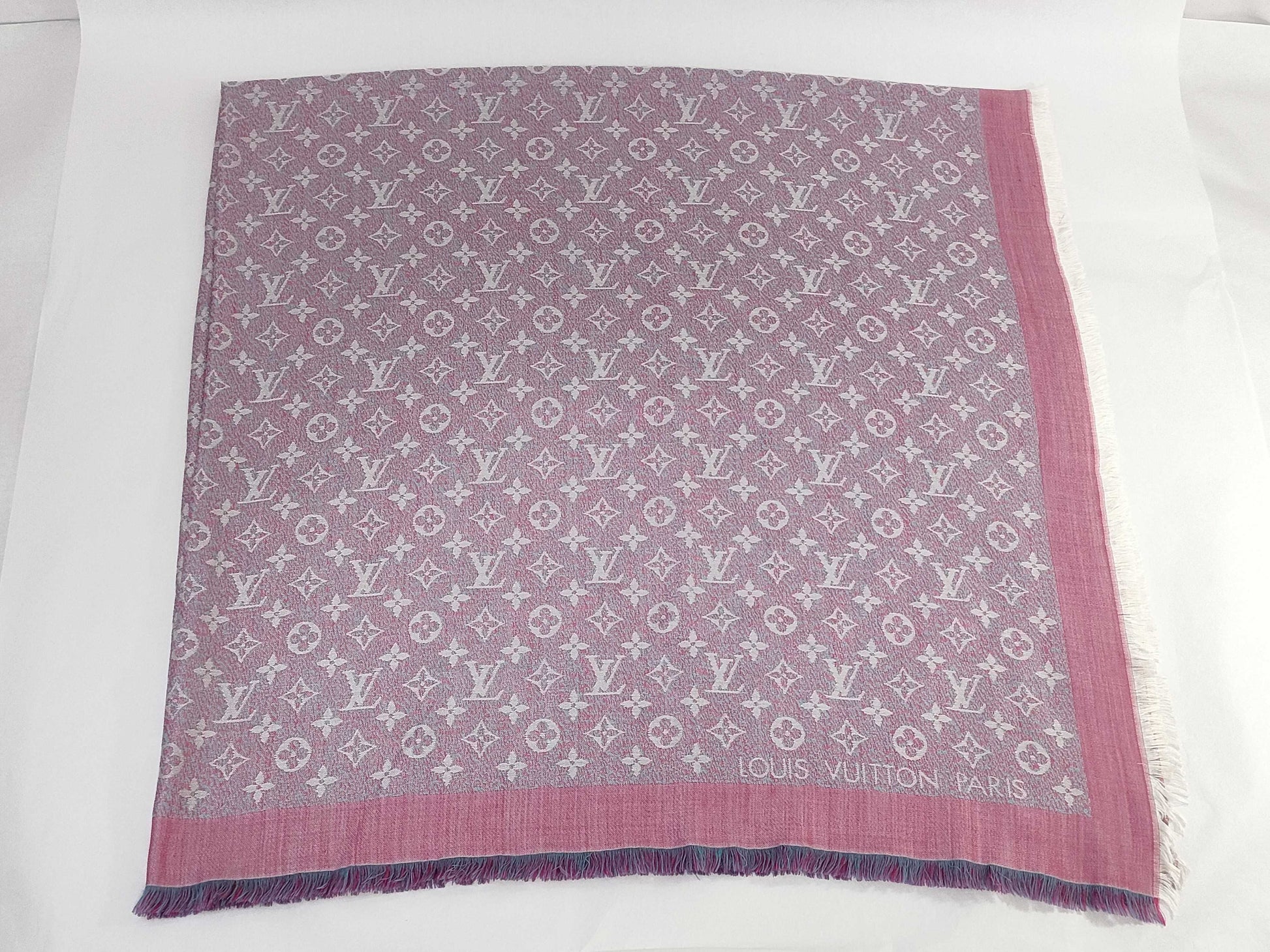 LOUIS VUITTON Monogram Stole Silk and Wool Scarf