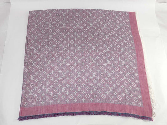 LOUIS VUITTON Monogram Stole Silk and Wool Scarf