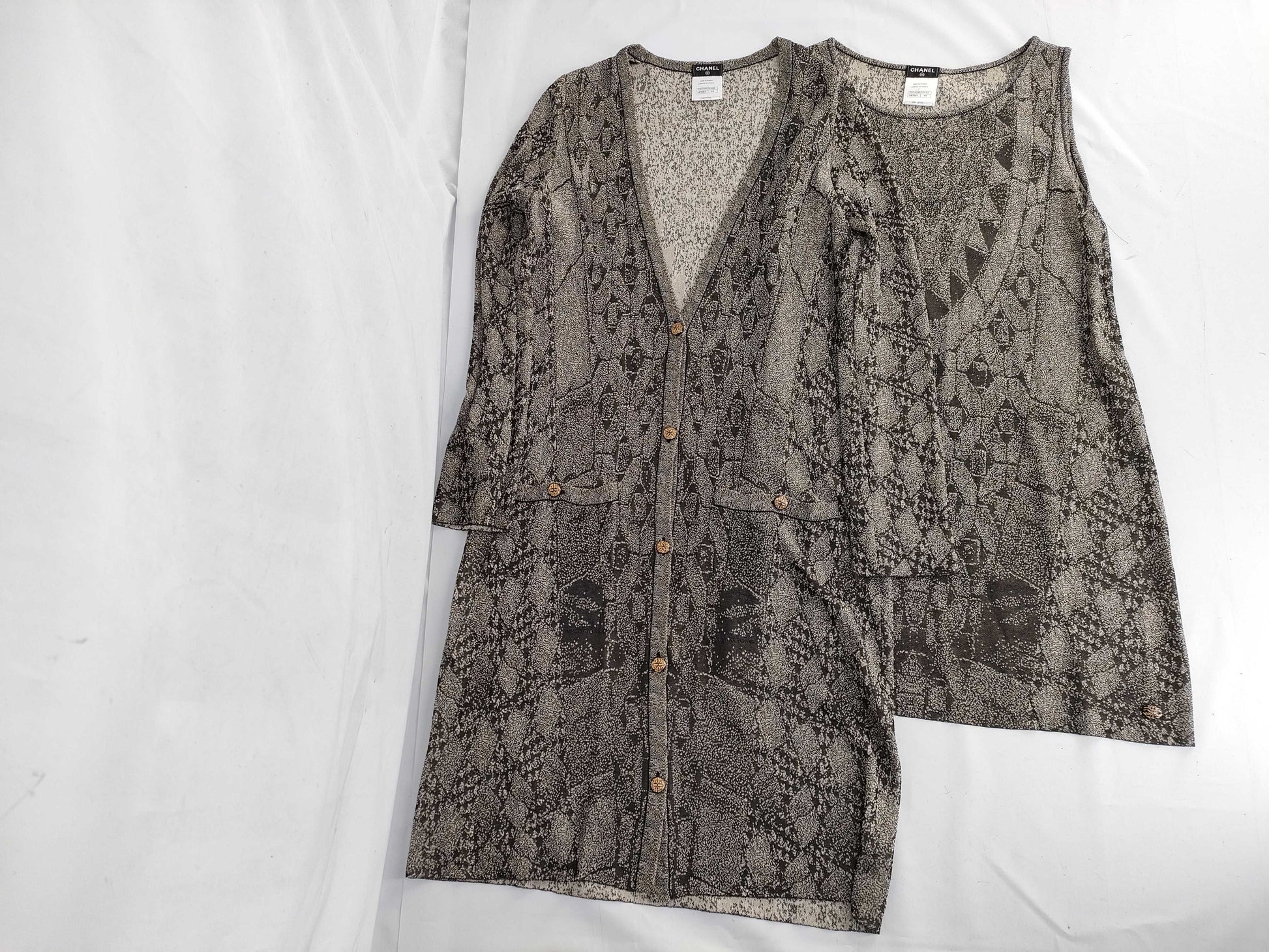 CHANEL Ensemble Sleeveless/Long Cardigan Other Apparel