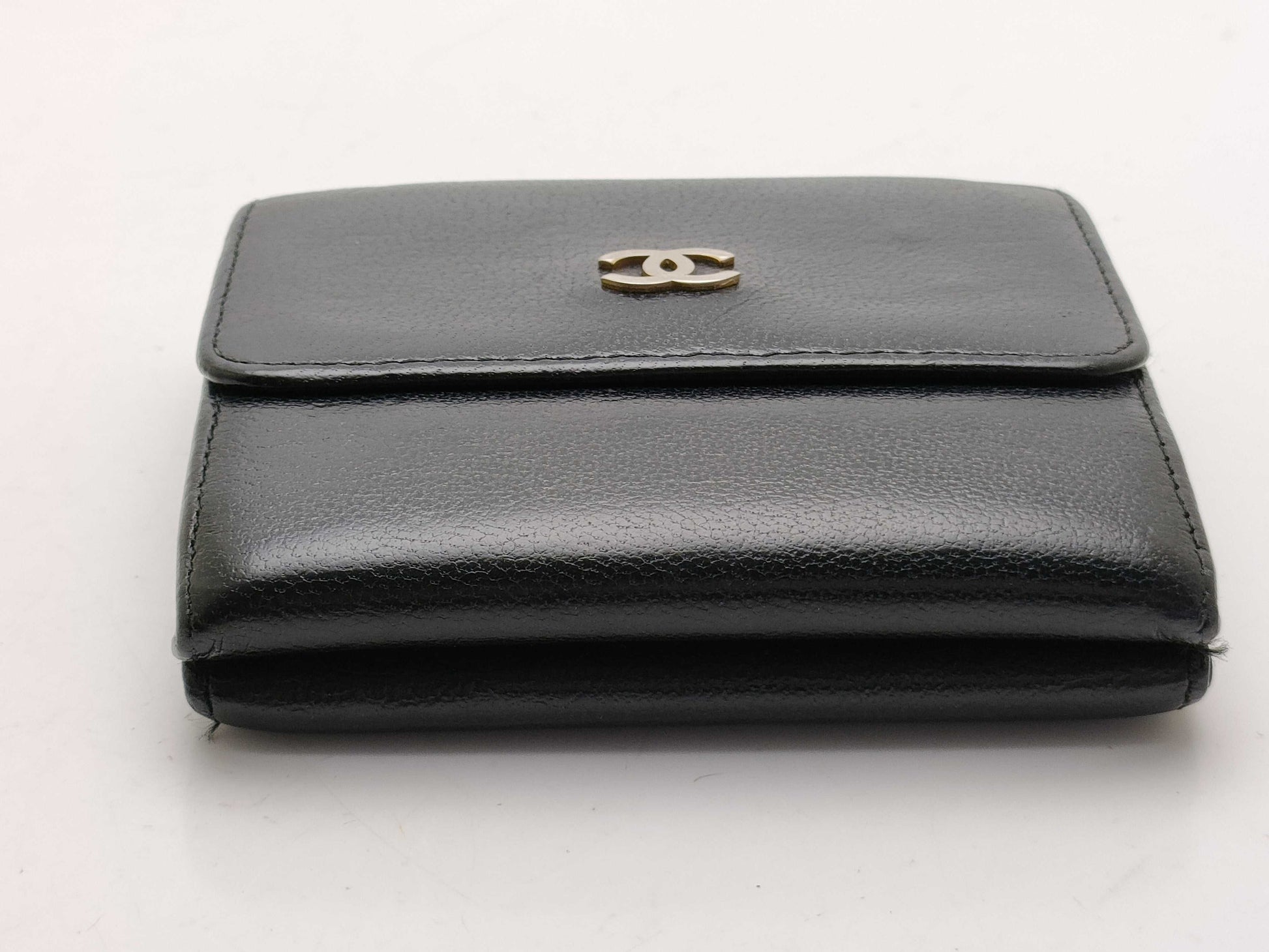 CHANEL W Hook Leather Tri-Fold Wallet Wallet