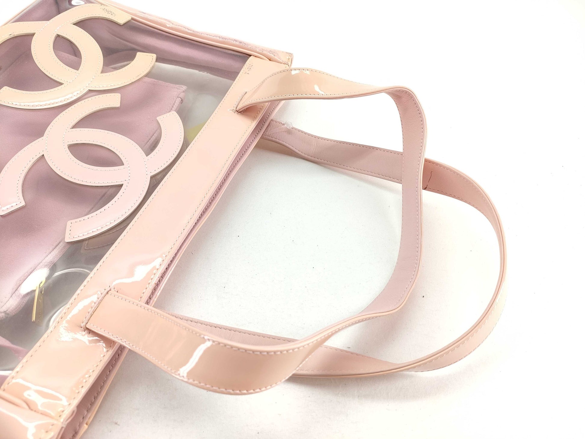 CHANEL Enamel Triple Coco Clear Tote Bag with Pouch, No. 9