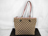 GUCCI GG Canvas 139552 Pink x Leather Tote Bag