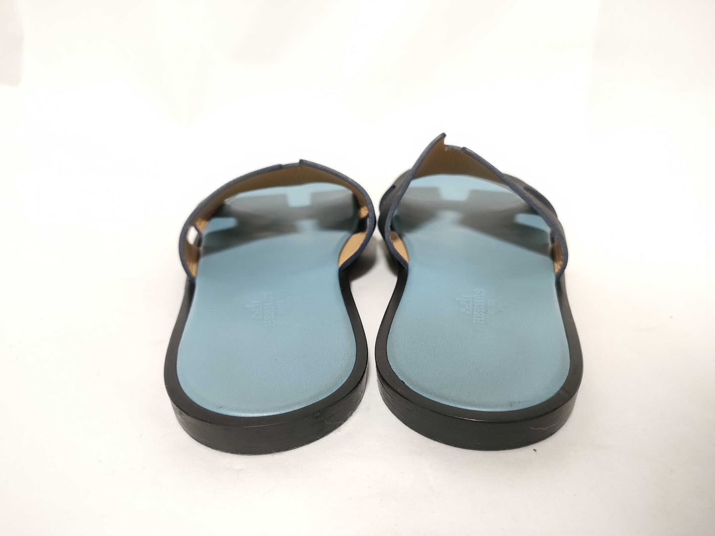 HERMES Izmir Navy x Light Blue Sandals