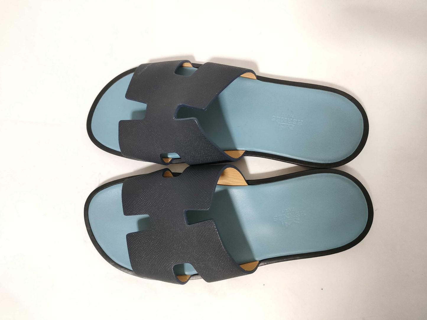 HERMES Izmir Navy x Light Blue Sandals