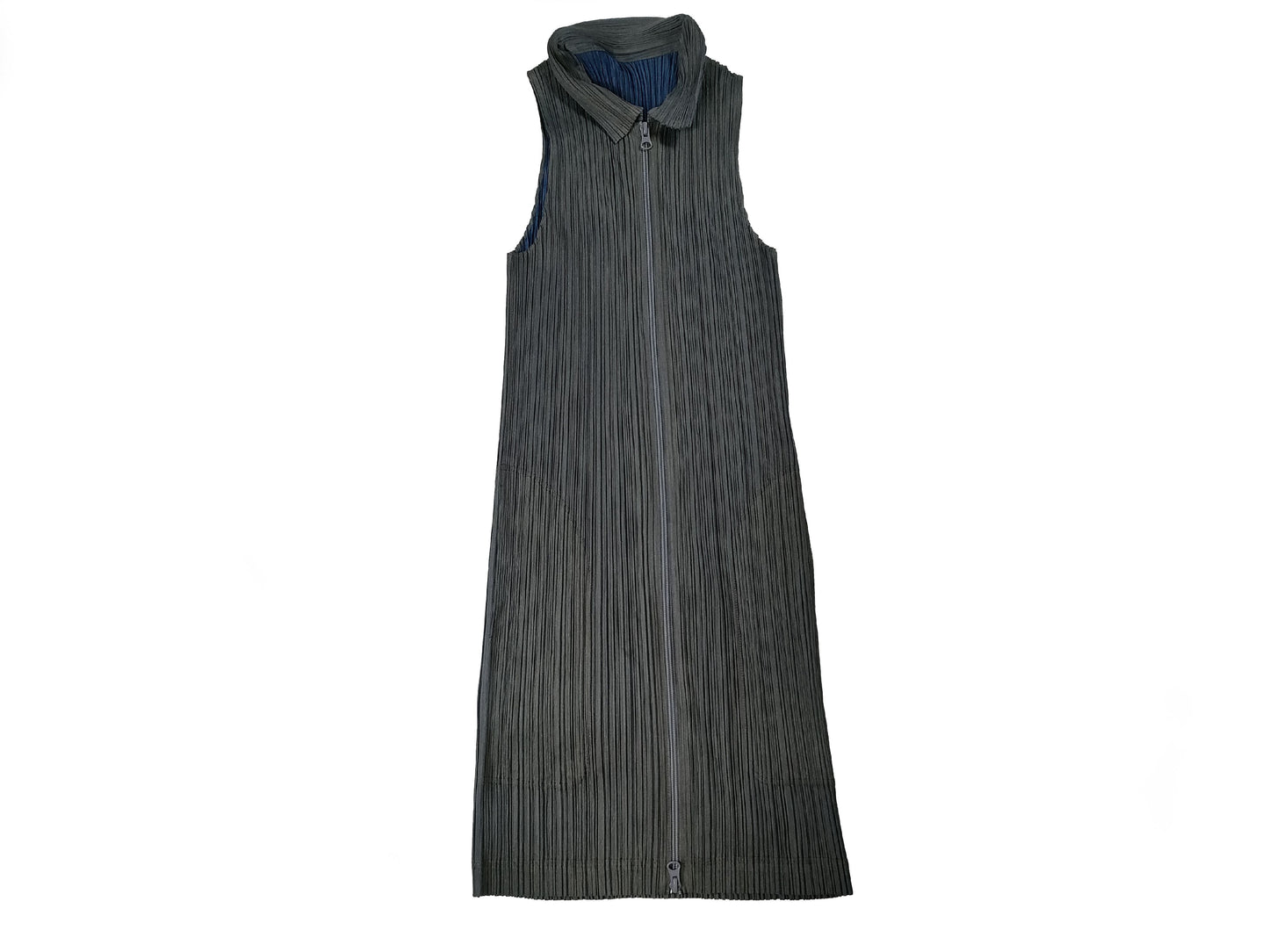 ISSEY MIYAKE Pleats Please Vest Zipper Gray Vest