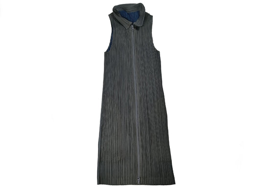 ISSEY MIYAKE Pleats Please Vest Zipper Gray Vest