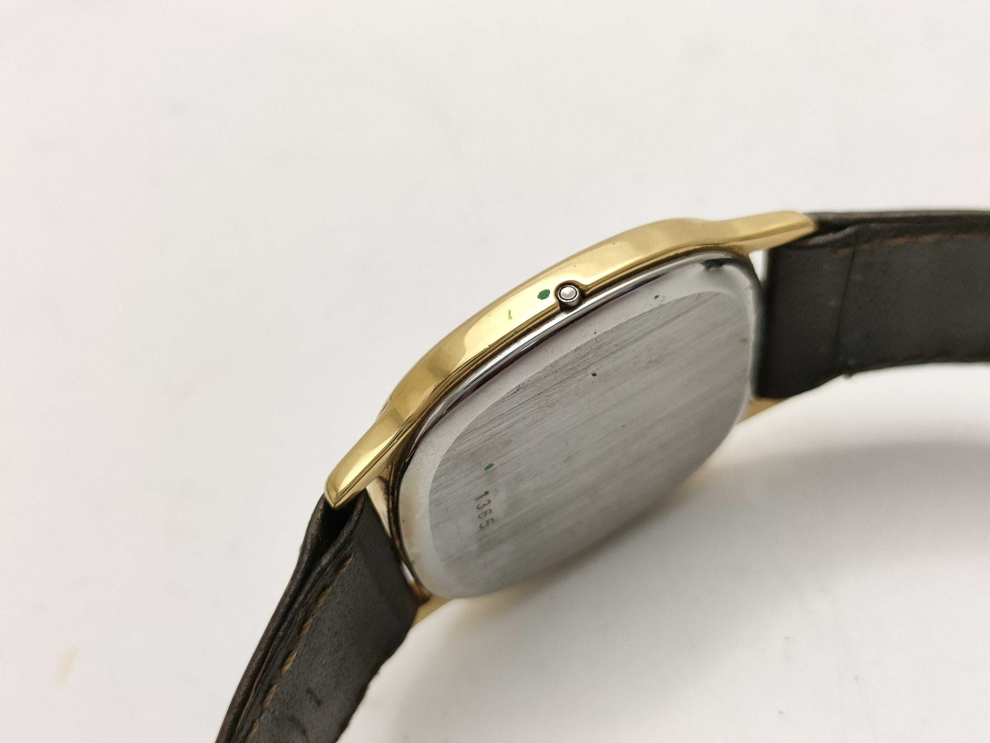 OMEGA Devil Square Unmoving Leather Brown Women's Watch