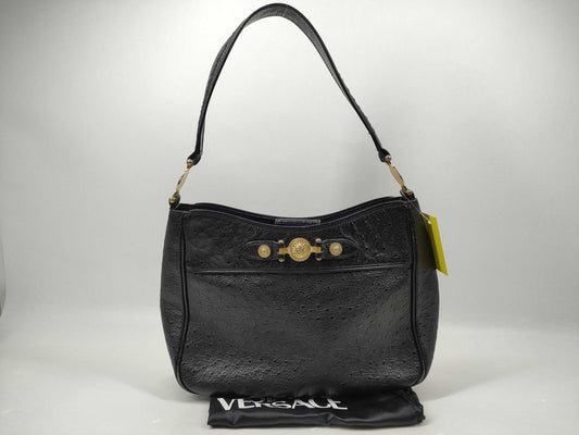 VERSACE Ostrich Hand Shoulder Bag