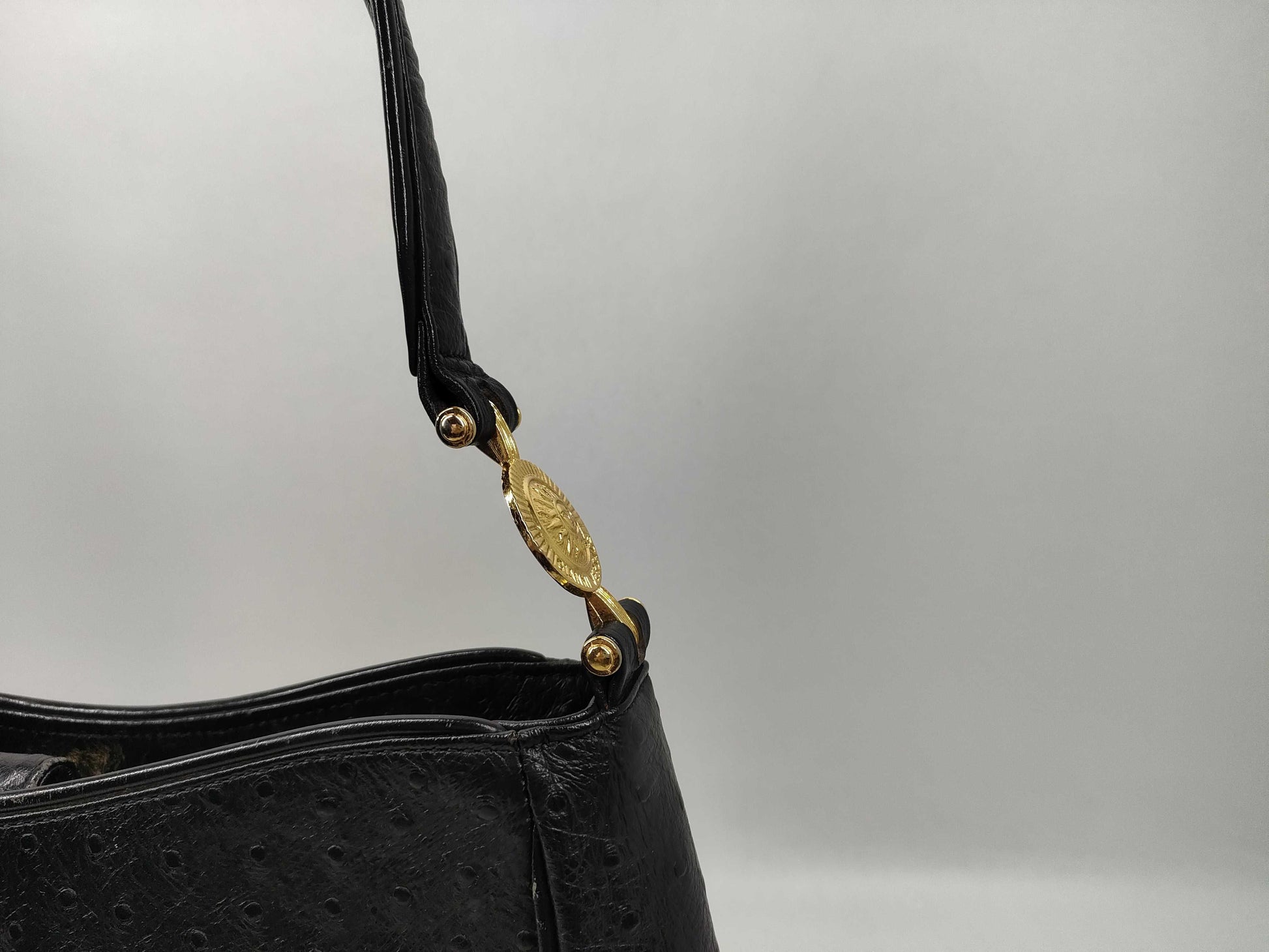 VERSACE Ostrich Hand Shoulder Bag