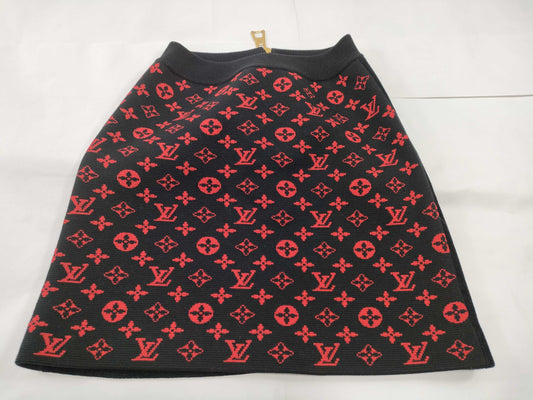 LOUIS VUITTON Monogram Skirt Red Skirt