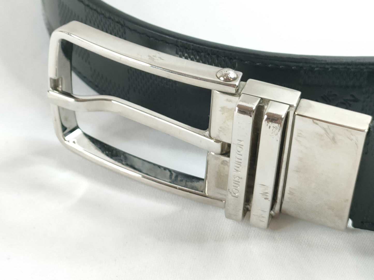 LOUIS VUITTON Damier Graphite Santur M9674 Belt