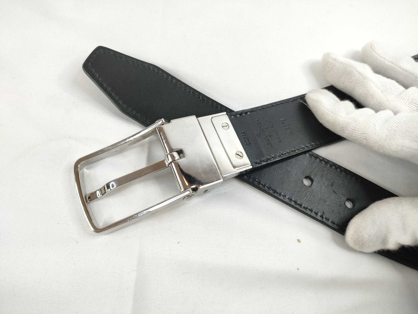 LOUIS VUITTON Damier Graphite Santur M9674 Belt
