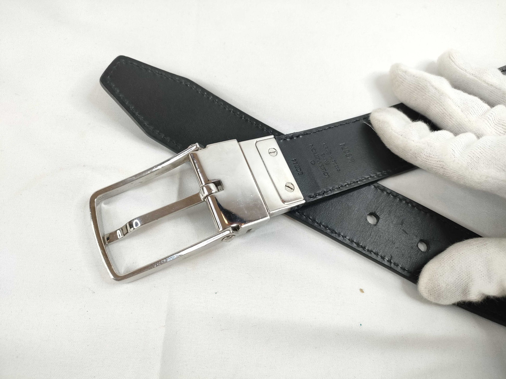 LOUIS VUITTON Damier Graphite Santur M9674 Belt