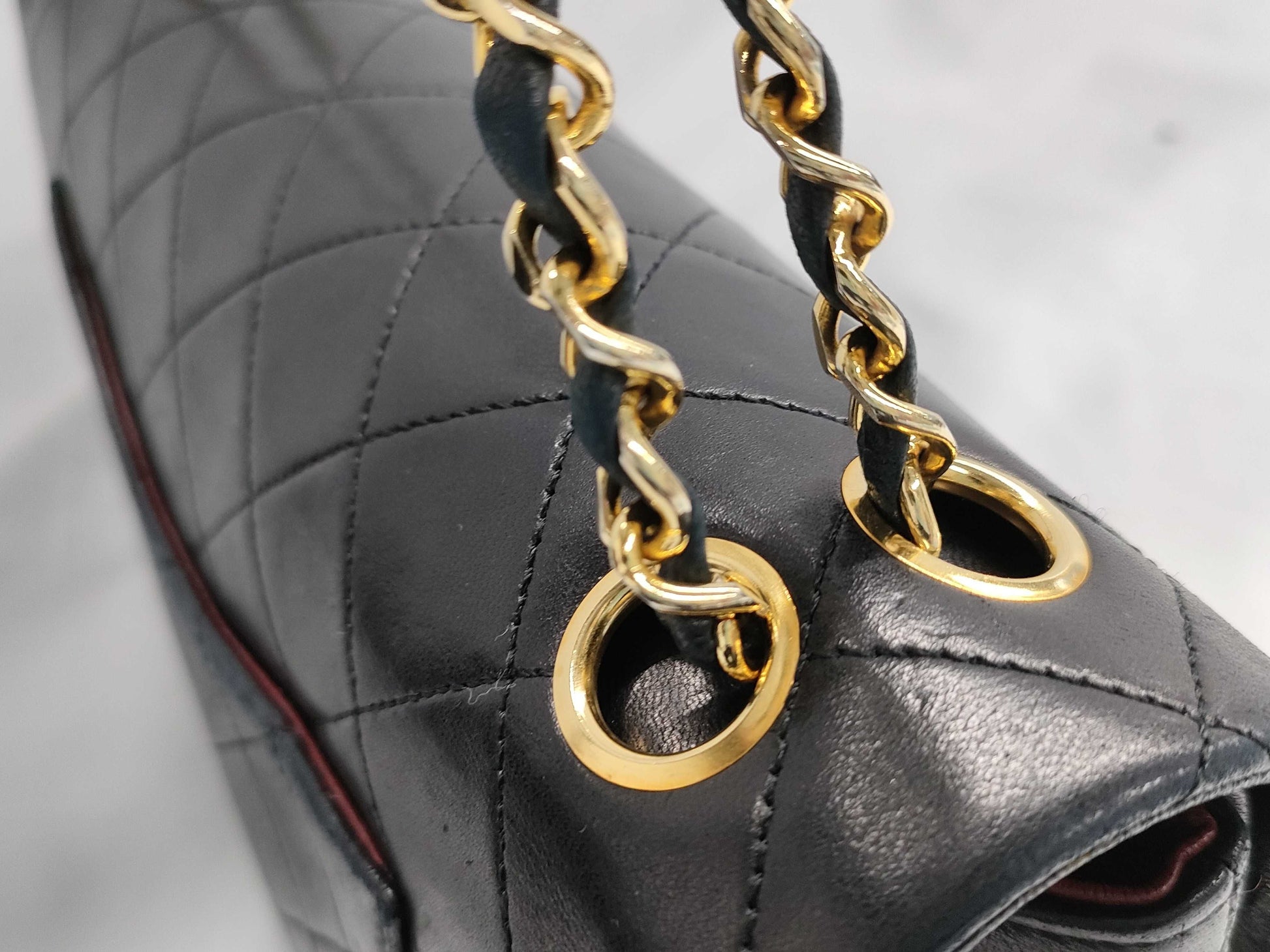 CHANEL Lambskin Shoulder Bag, Size 25, Double Flap/Double Chain, GD Hardware, 0 Series, Warranty Included