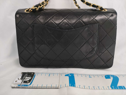 CHANEL Lambskin Shoulder Bag, Size 25, Double Flap/Double Chain, GD Hardware, 0 Series, Warranty Included