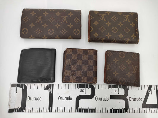 LOUIS VUITTON Monogram Mono Wallet *3 / Damier *1 / Epi *1 Total 5-Piece Wallet Set