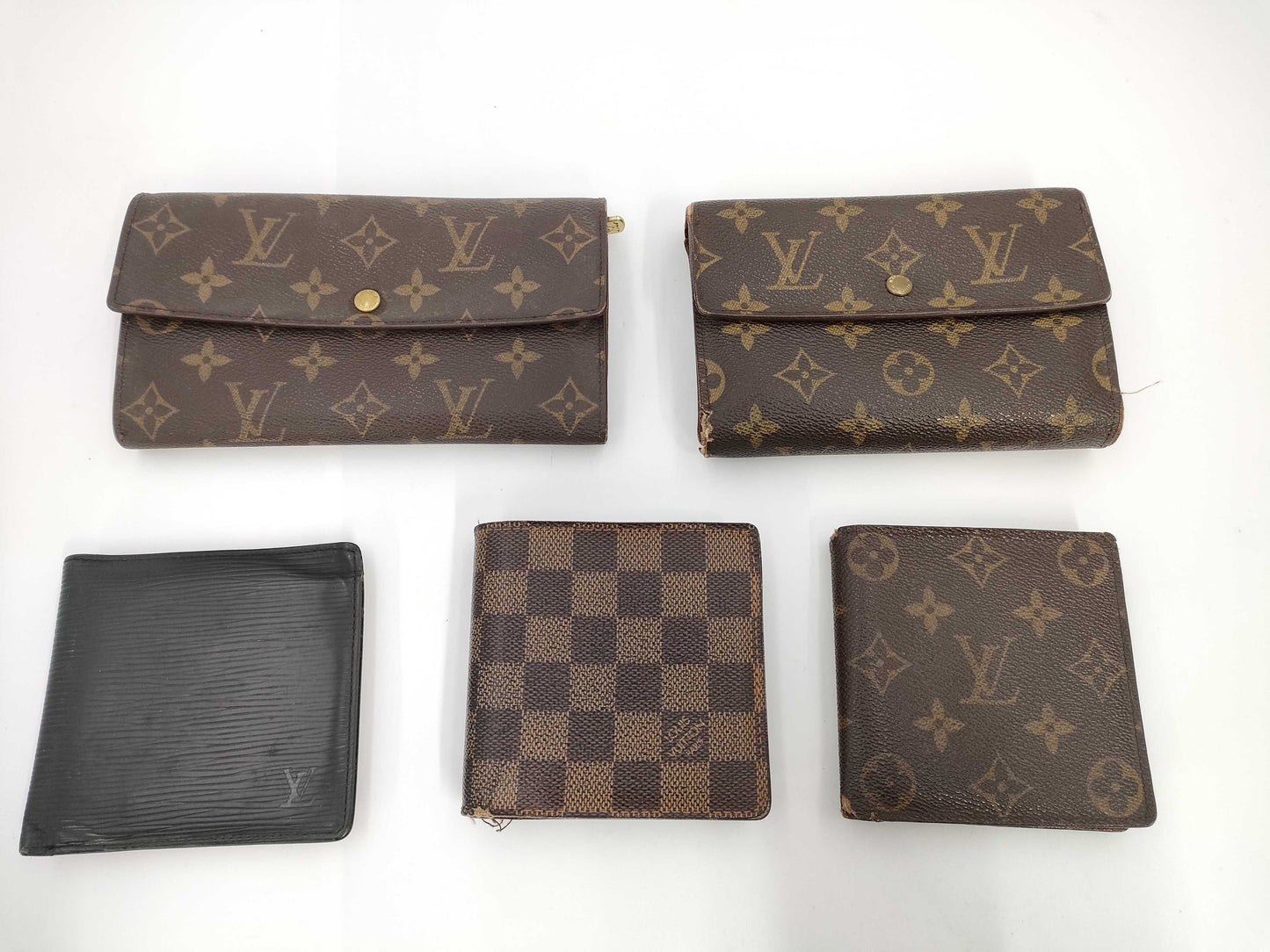 LOUIS VUITTON Monogram Mono Wallet *3 / Damier *1 / Epi *1 Total 5-Piece Wallet Set