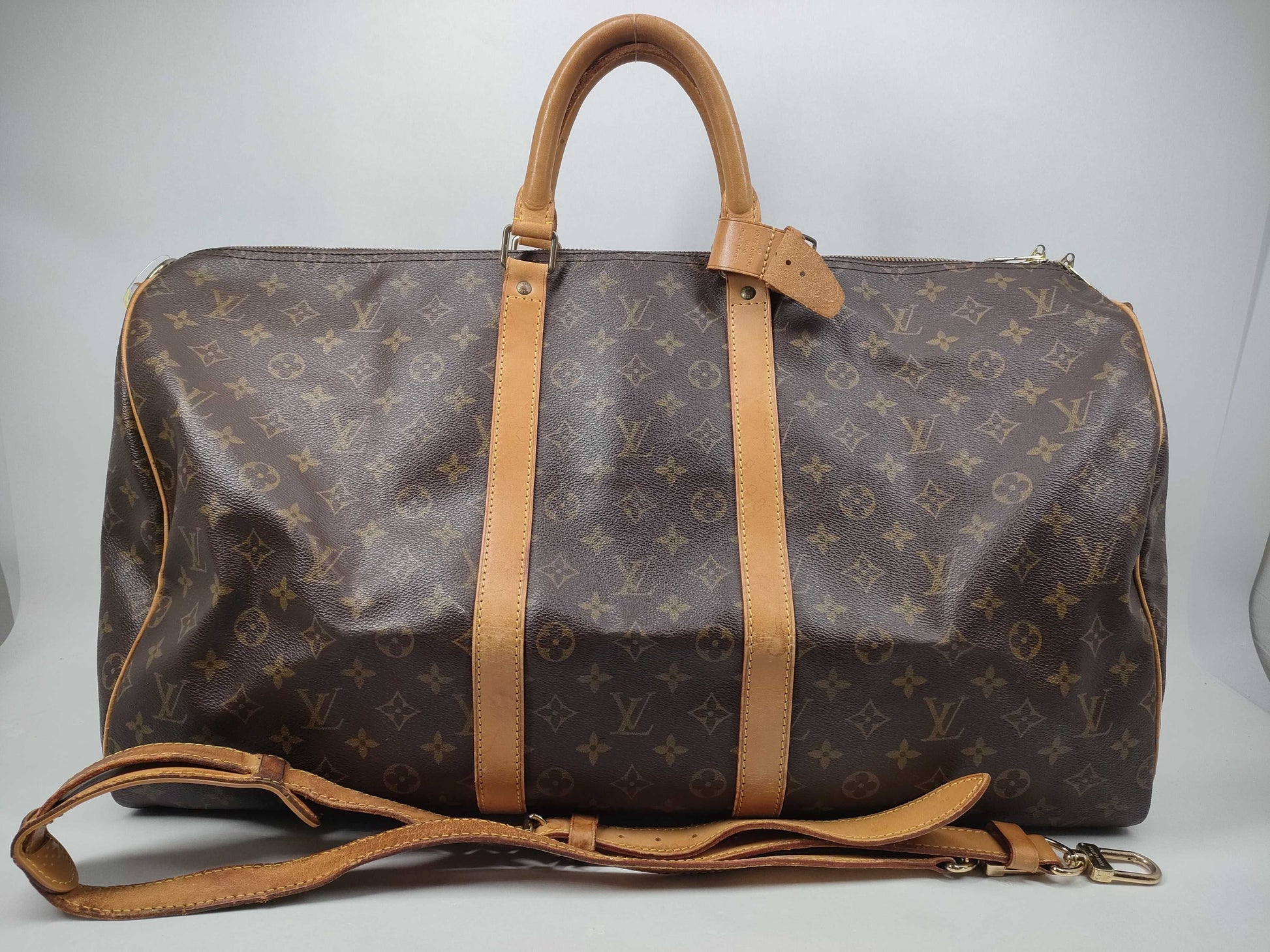LOUIS VUITTON Monogram Keepall Bandouliere 55 Keepall Bandouliere Boston Bag