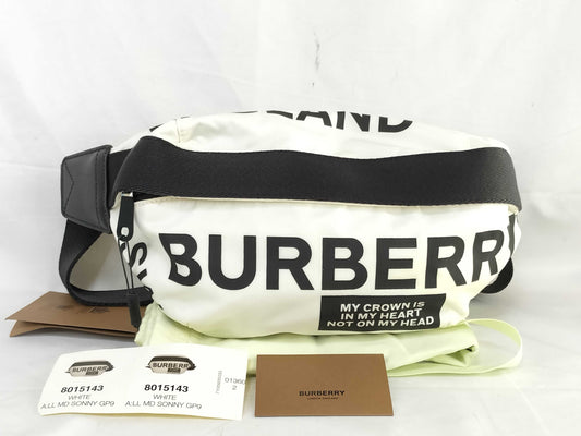 BURBERRY White Body Bag Logo Waist Bag