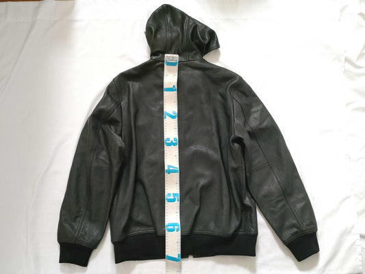 COACH Embossed Leather Sweatshirt/Black Jacket