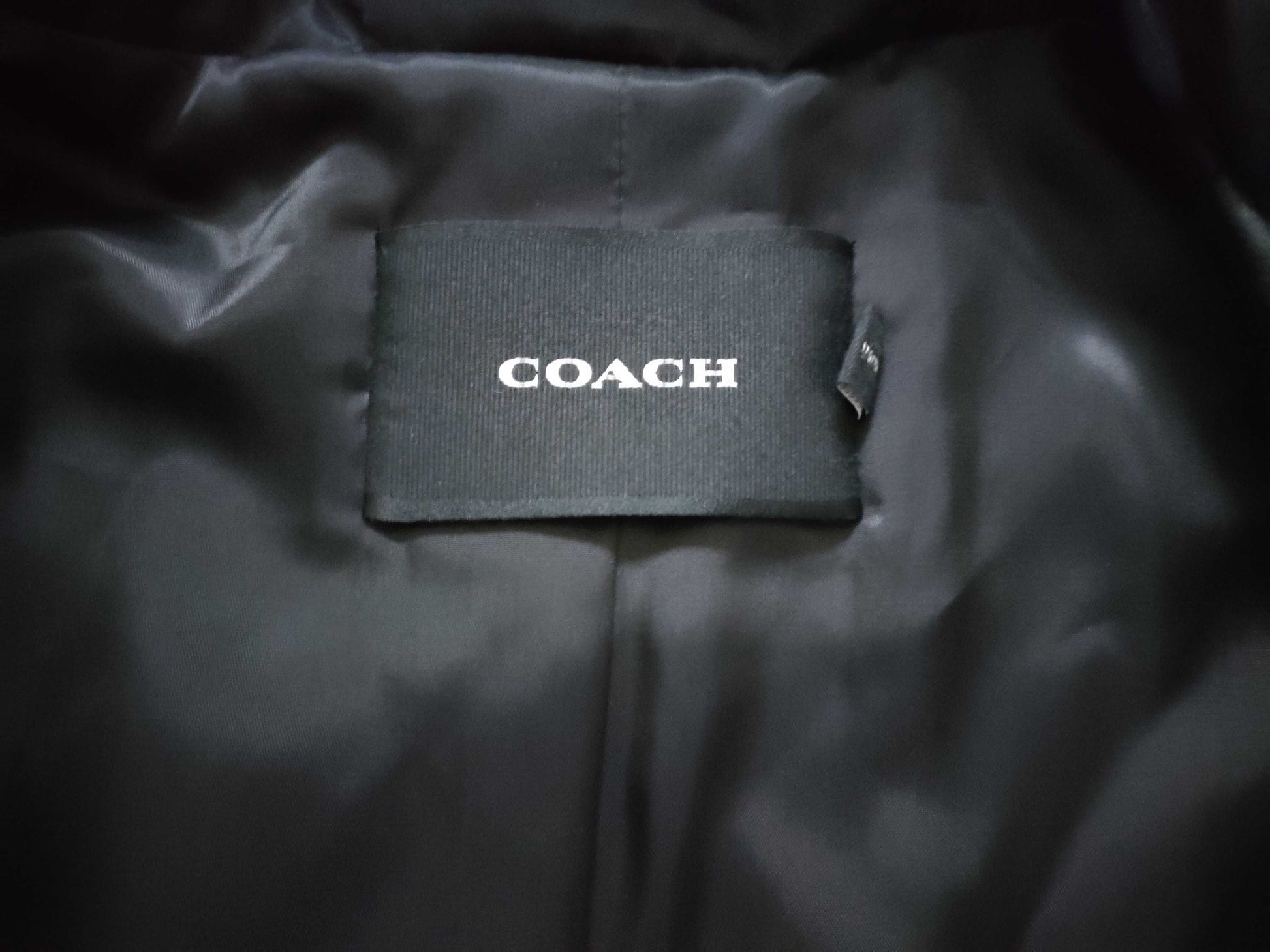 COACH Embossed Leather Sweatshirt/Black Jacket