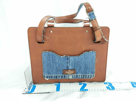 VALENTINO Denim Top Handle 2-Way Handbag