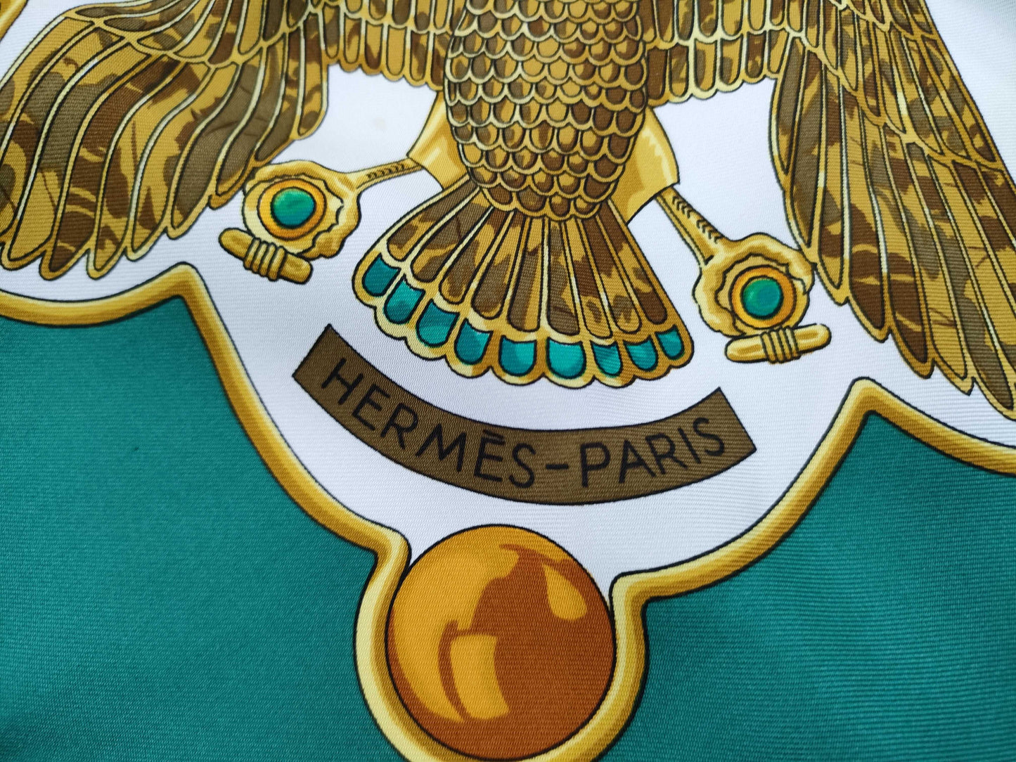 HERMES Carré Ancient Egyptian Carabe Pattern Scarf