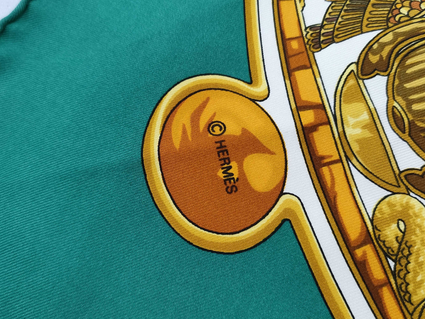 HERMES Carré Ancient Egyptian Carabe Pattern Scarf