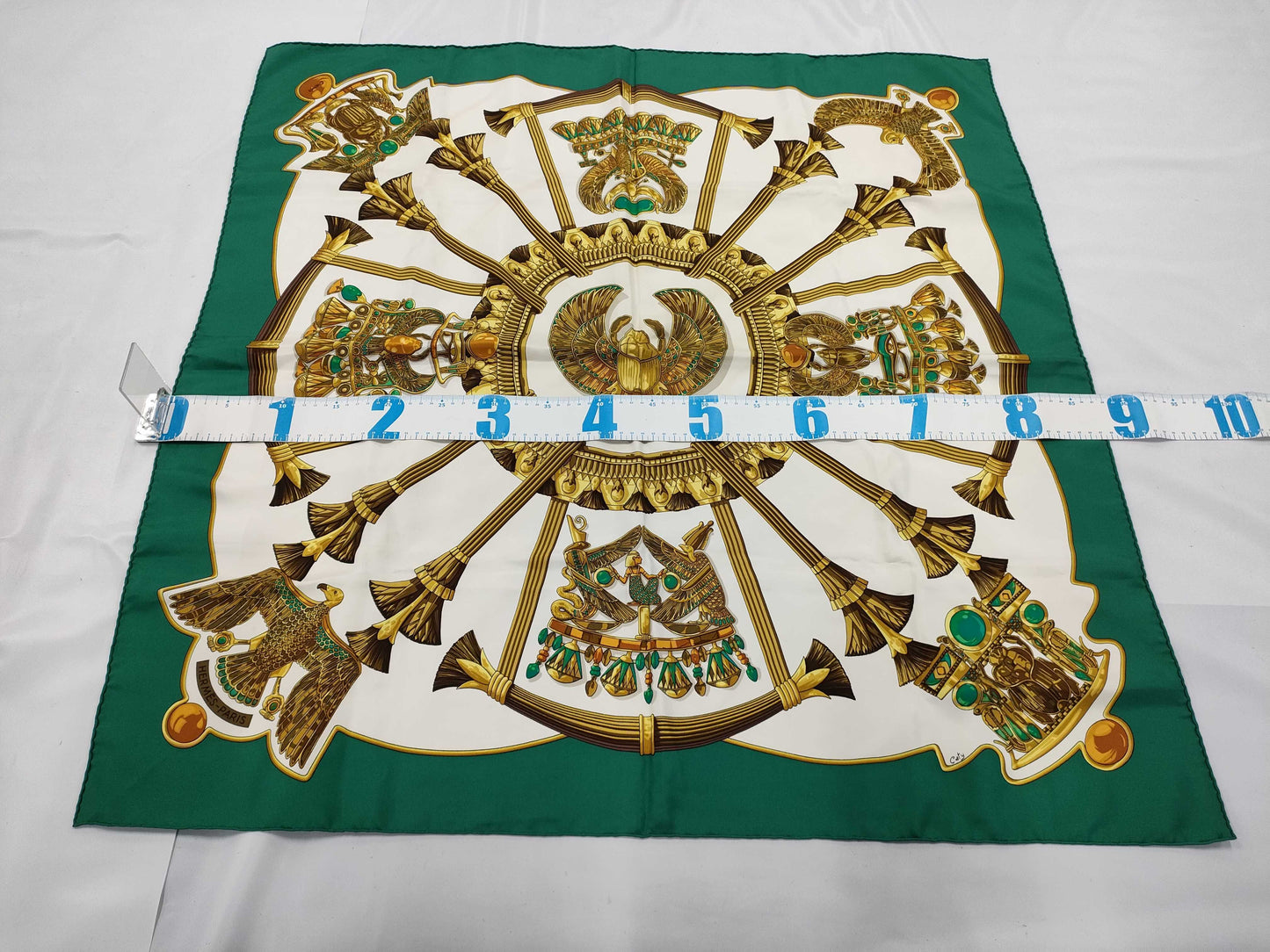 HERMES Carré Ancient Egyptian Carabe Pattern Scarf