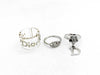 Dior Rhinestone Clear Ring/Logo Ring/Stone Logo Ring 3-Piece Ring