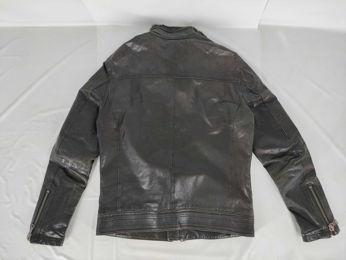 BURBERRY BLACK LABEL Black Label Single Rider Jacket, Sheepskin/Cowhide/Rabbit Leather