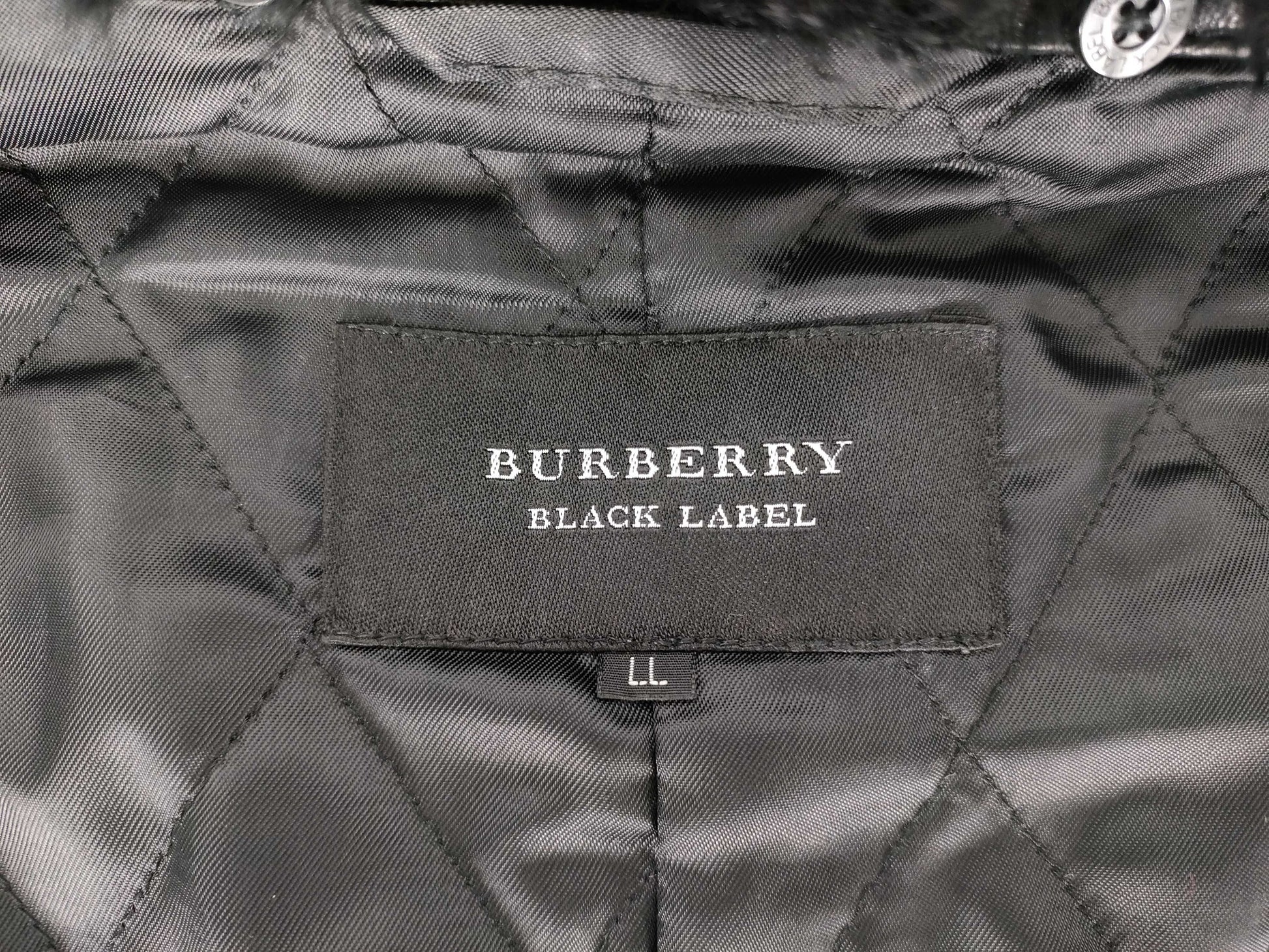 BURBERRY BLACK LABEL Black Label Single Rider Jacket, Sheepskin/Cowhide/Rabbit Leather
