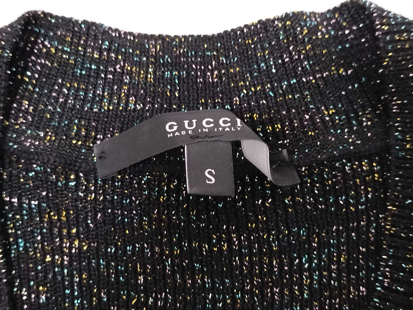 GUCCI Lamé V-neck Knit Top Tops