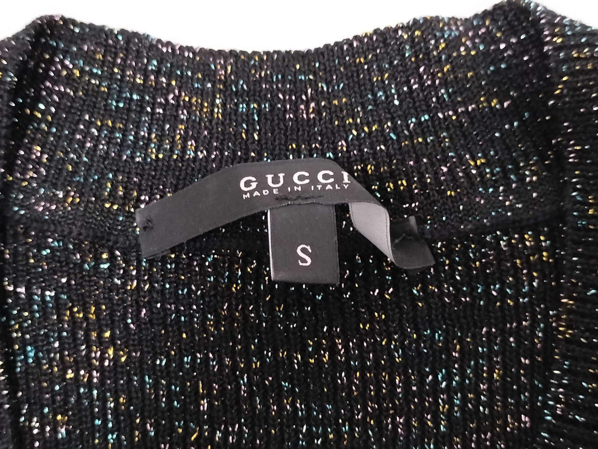 GUCCI Lamé V-neck Knit Top Tops