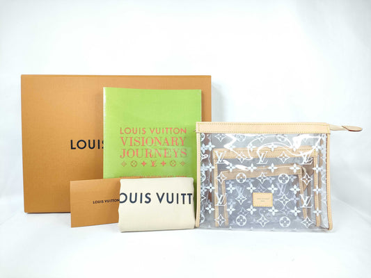 LOUIS VUITTON Monogram Vinyl Trio Toilette Pouch, Complete