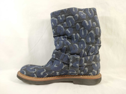 LOUIS VUITTON Leopard print half boots, boots, denim, other shoes