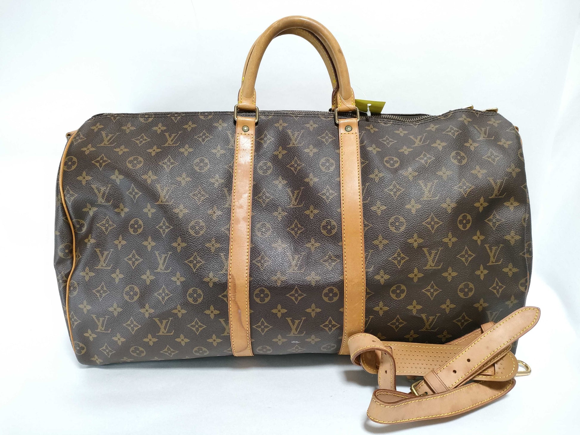 LOUIS VUITTON Monogram Keepall Bandouliere 55 Boston Bag